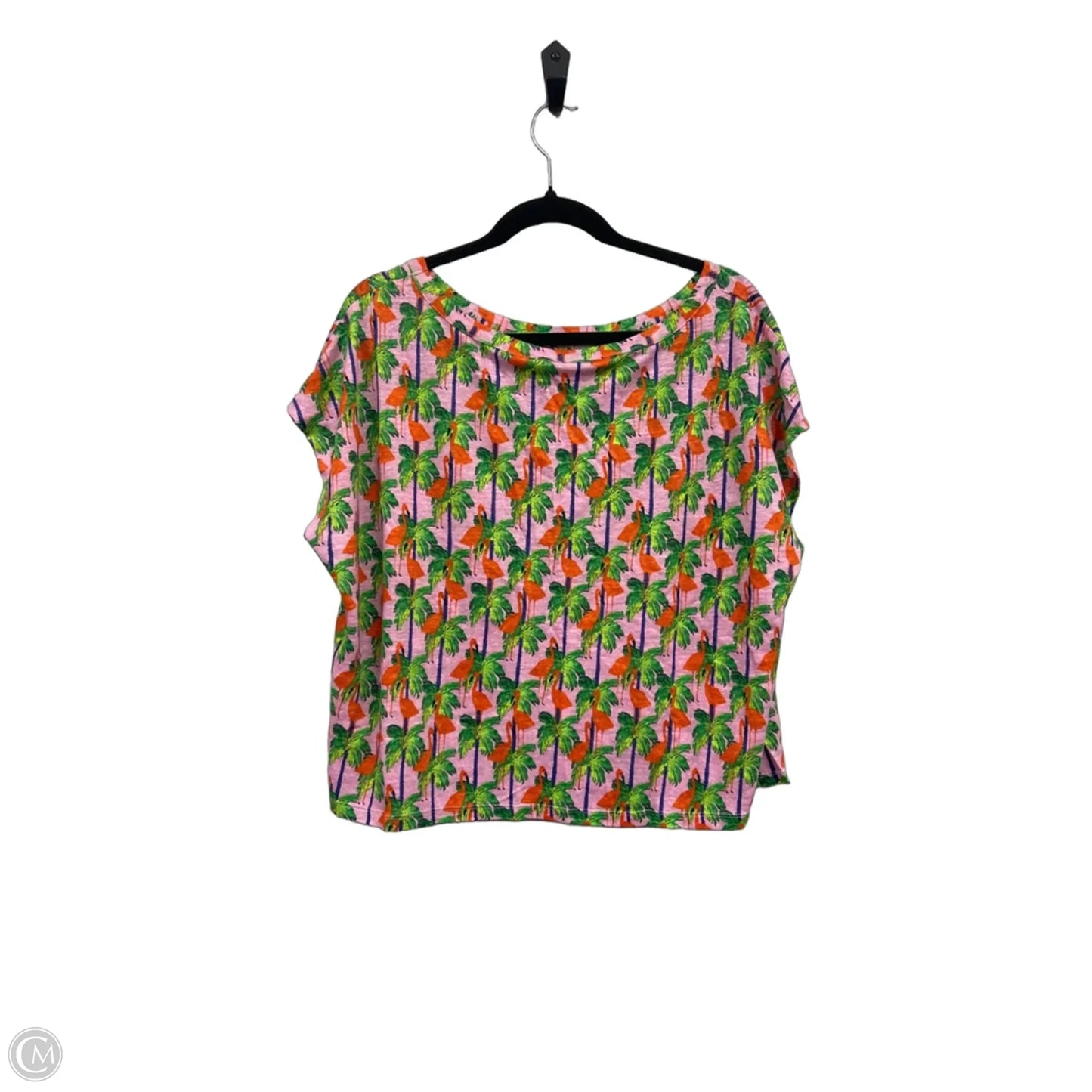 Top Short Sleeve By Clothes Mentor In Green & Pink, Size: Xl