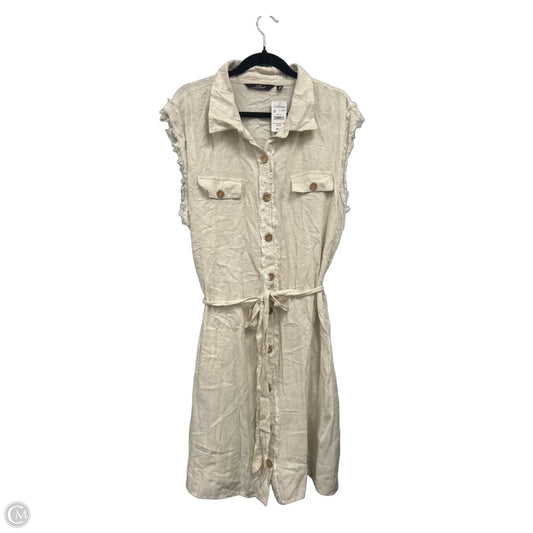 Dress Casual Short By Mlle Gabrielle In Tan, Size: 3x