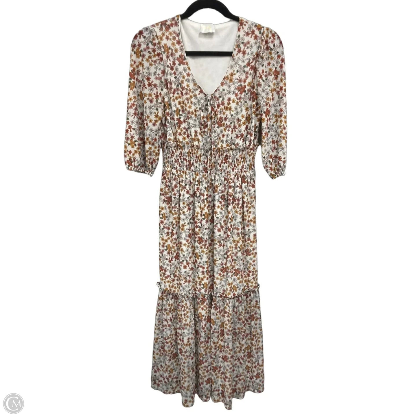 Dress Casual Midi By Siren Lily In Green & Orange, Size: M