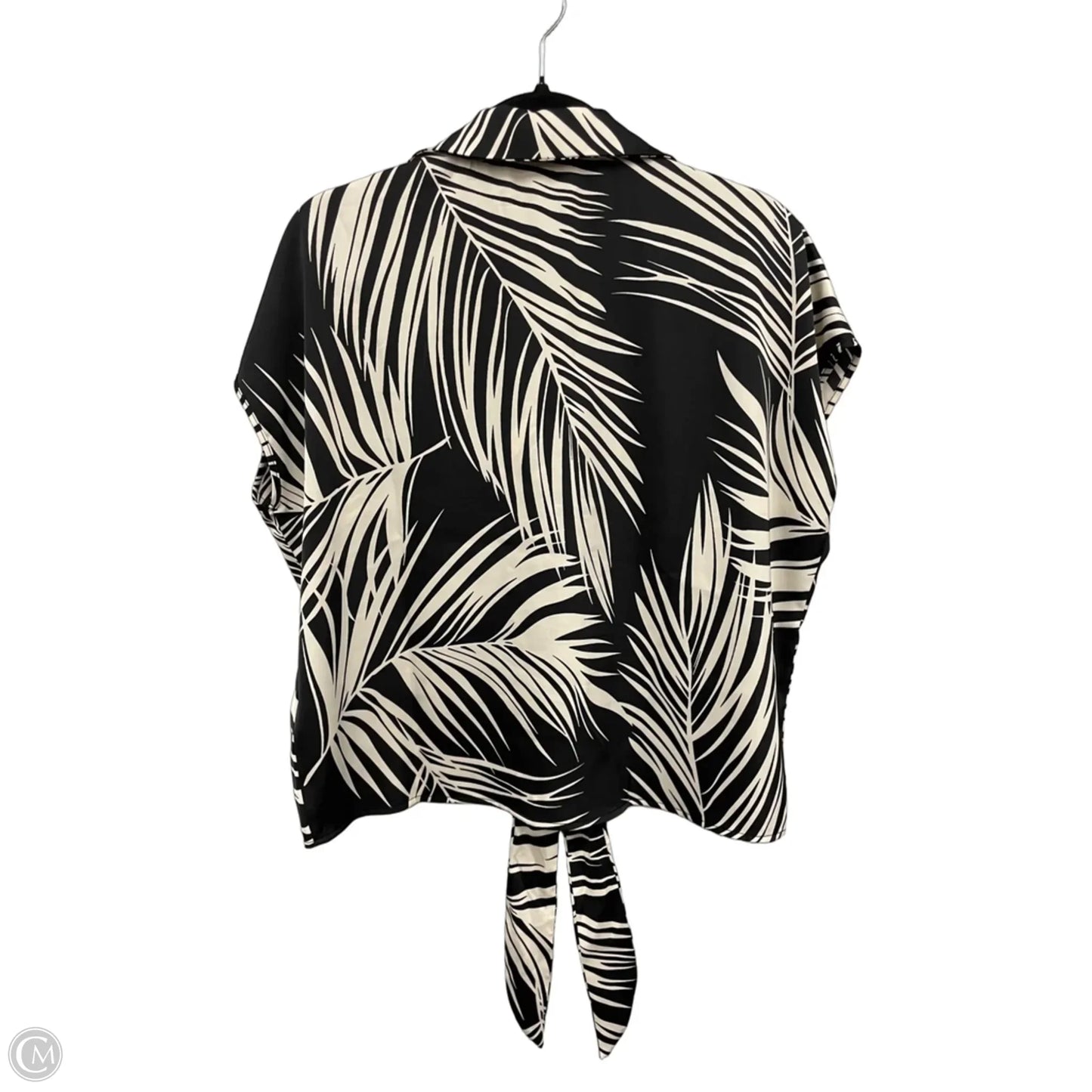 Top Short Sleeve By Rachel Zoe In Black & Cream, Size: L