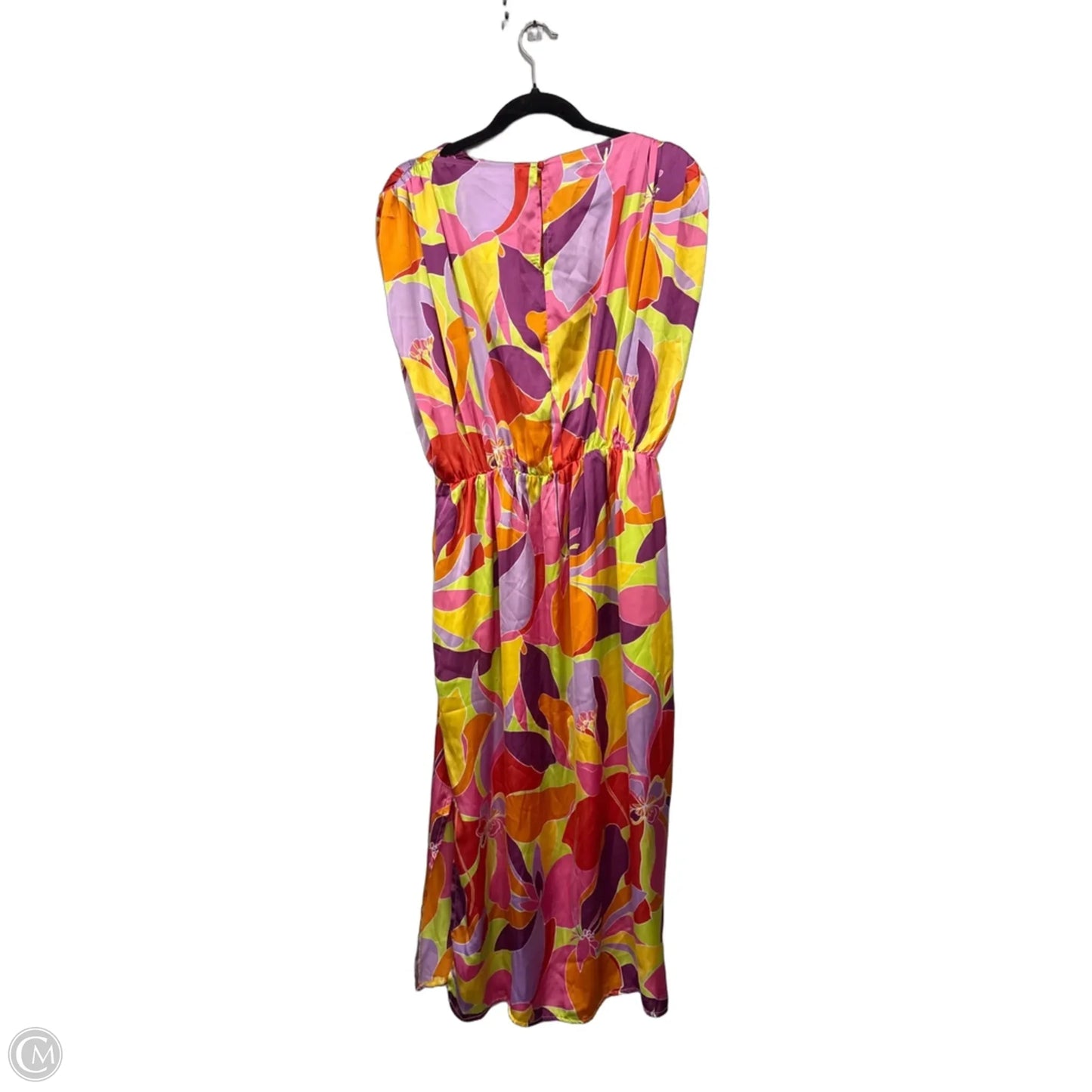 Dress Casual Midi By Karlie In Purple & Yellow, Size: L