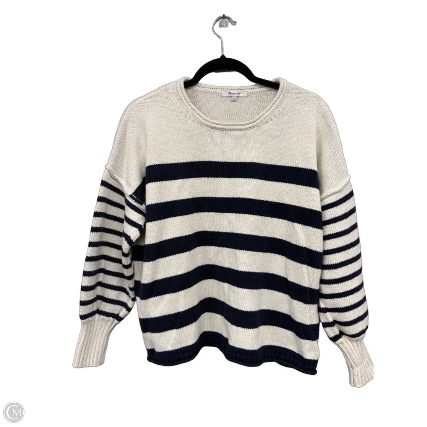 Sweater By Madewell In Blue & Cream, Size: S