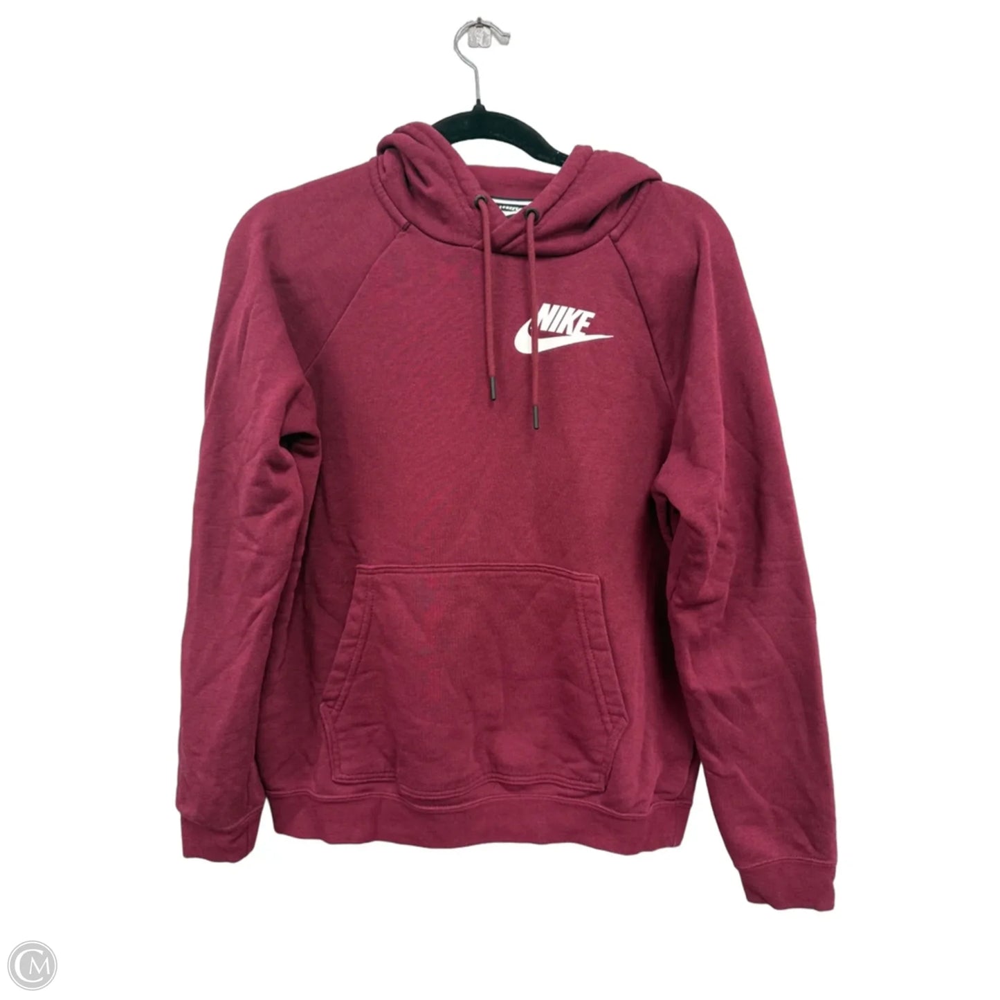Athletic Sweatshirt Hoodie By Nike Apparel In Maroon, Size: M
