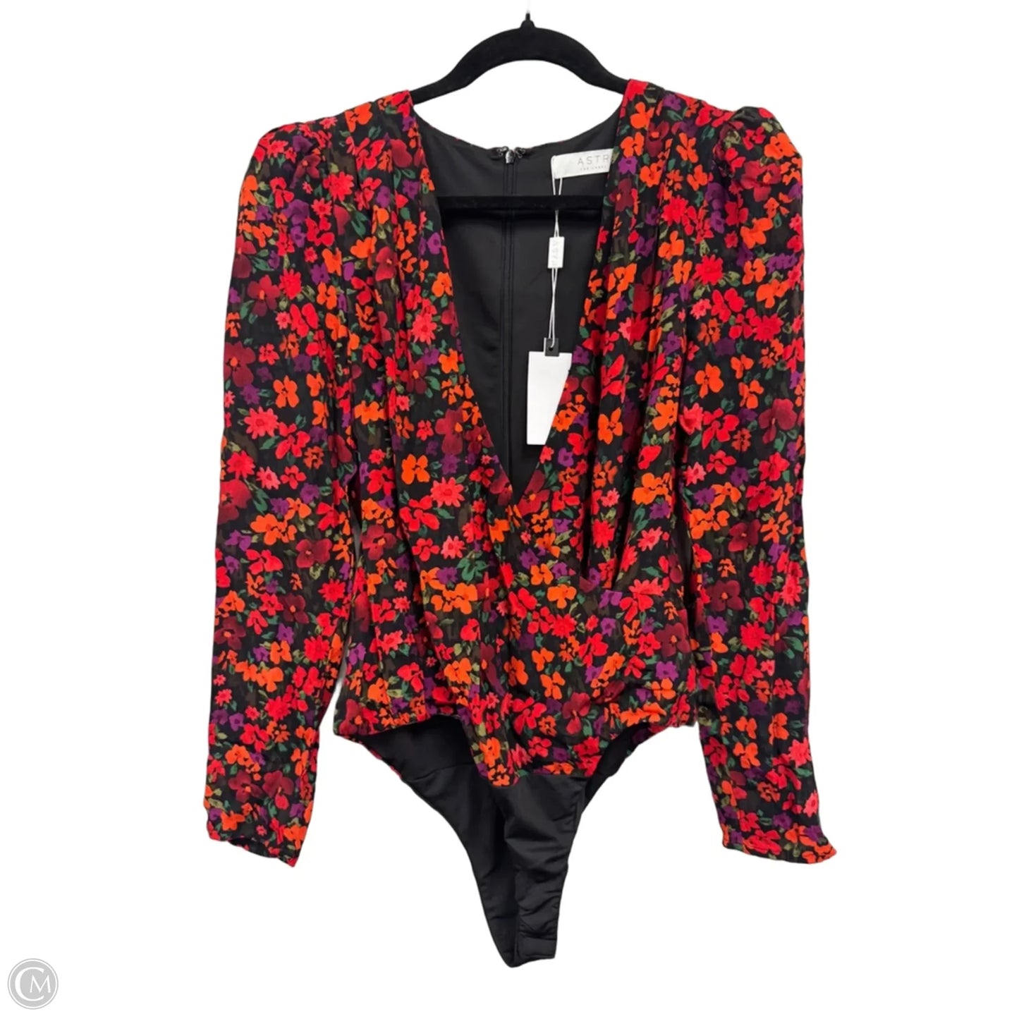 Bodysuit By Astr In Black & Red, Size: M