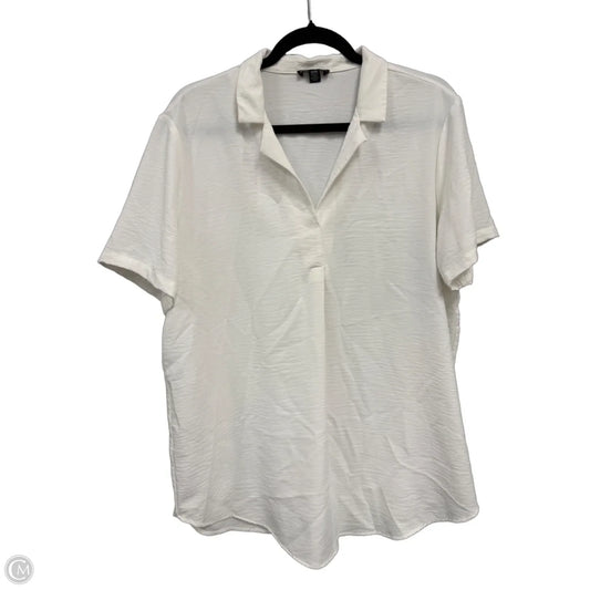 Top Short Sleeve By Hilary Radley In White, Size: M