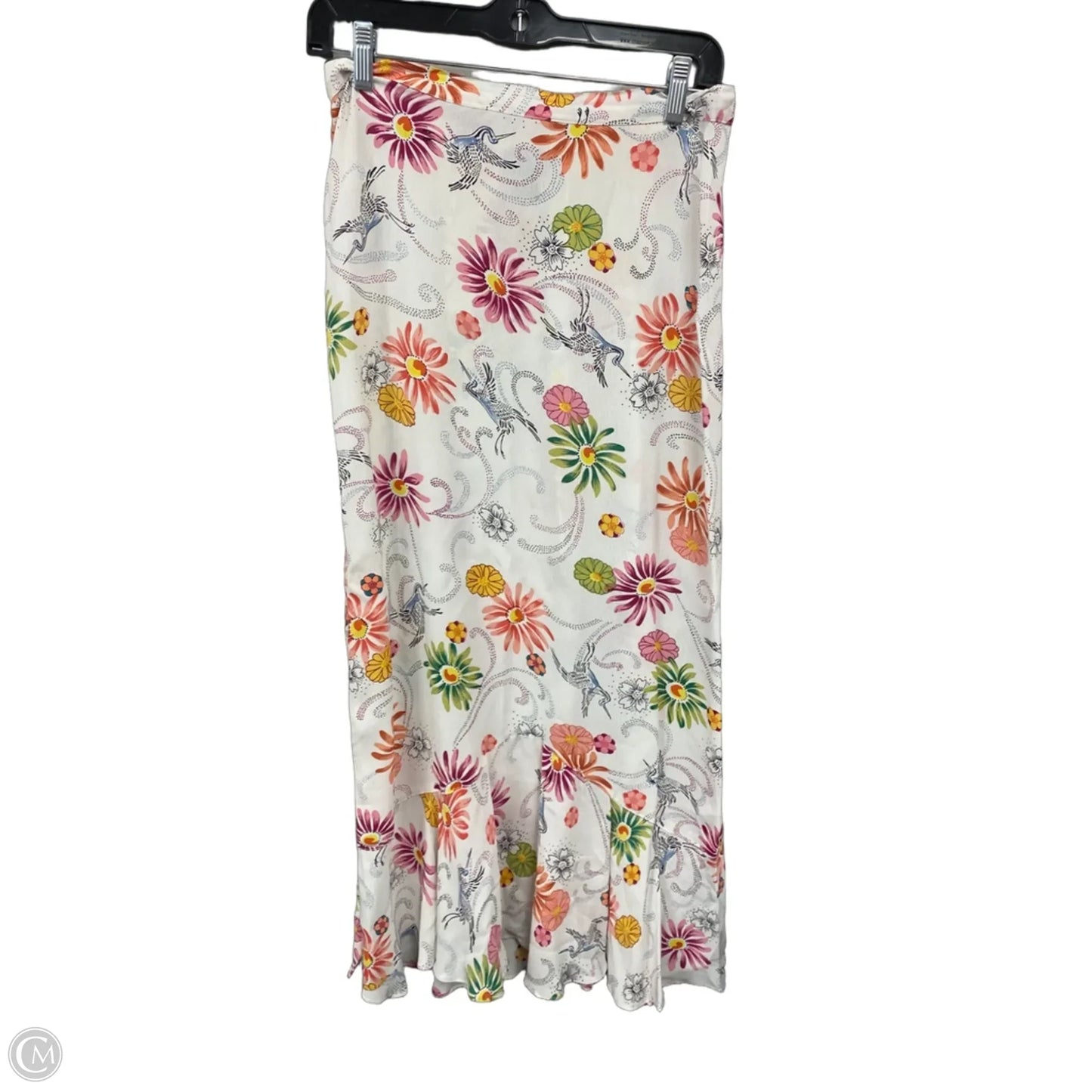 Skirt Maxi By Clothes Mentor In White & Yellow, Size: M