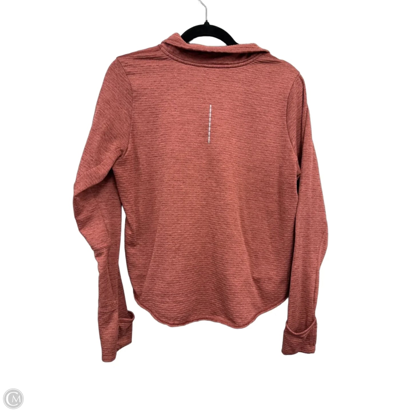 Athletic Top Long Sleeve Collar By Nike Apparel In Coral, Size: M