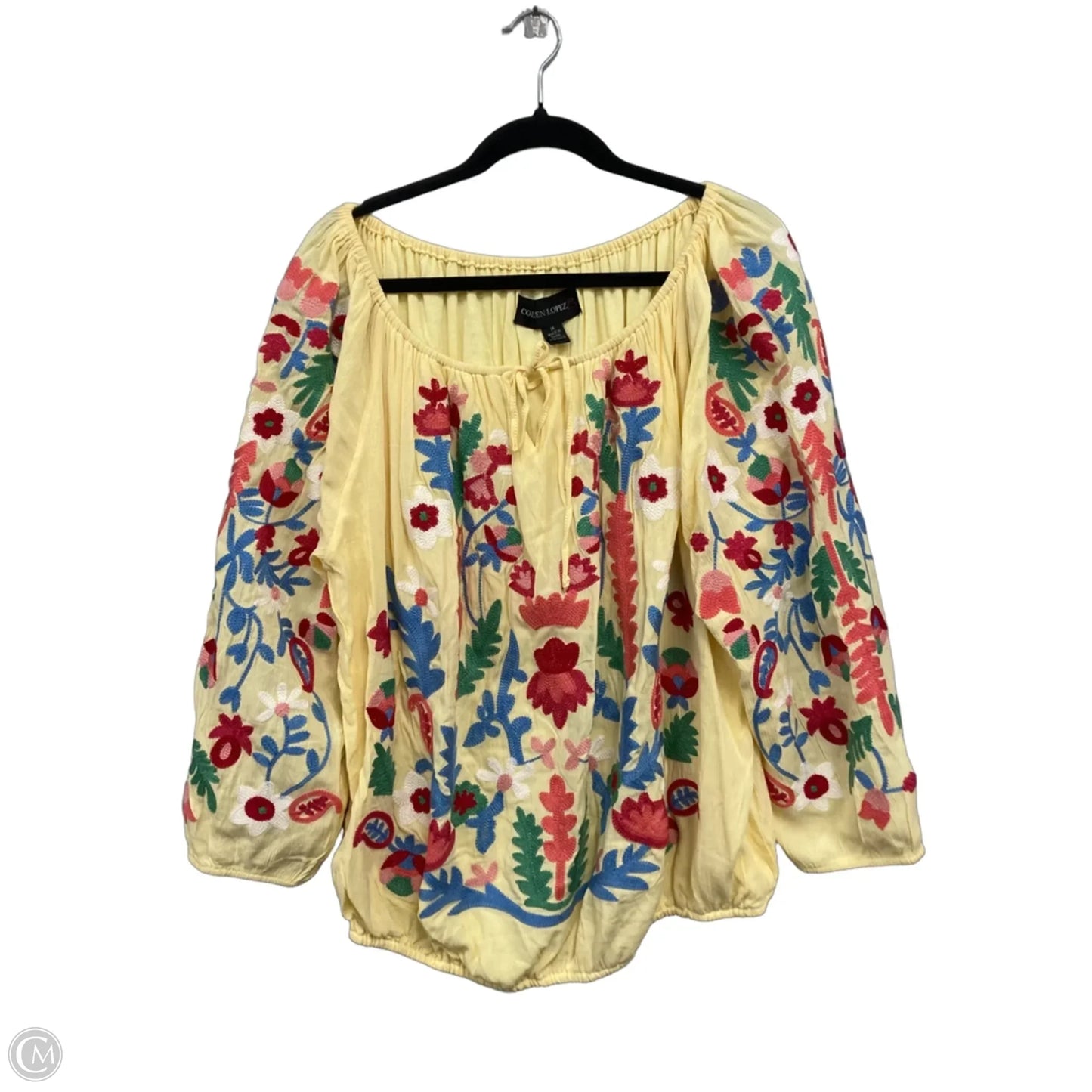Top Long Sleeve By Colleen Lopez In Yellow, Size: 1x