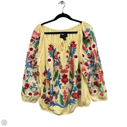 Top Long Sleeve By Colleen Lopez In Yellow, Size: 1x