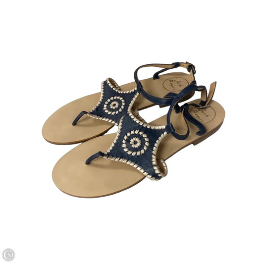 Sandals Flats By Jack Rogers In Blue & Gold, Size: 11