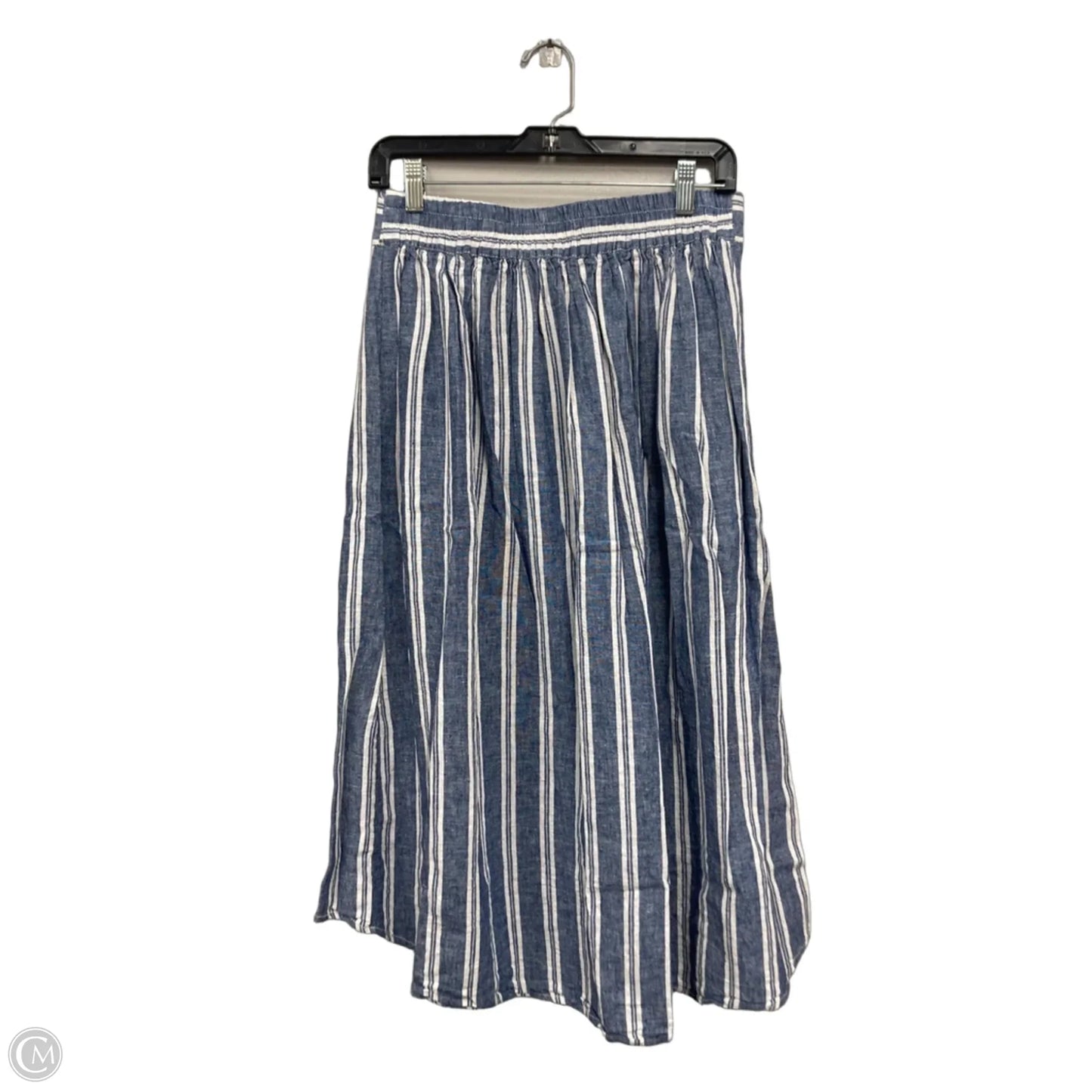 Skirt Midi By Max Studio In Blue & White, Size: S