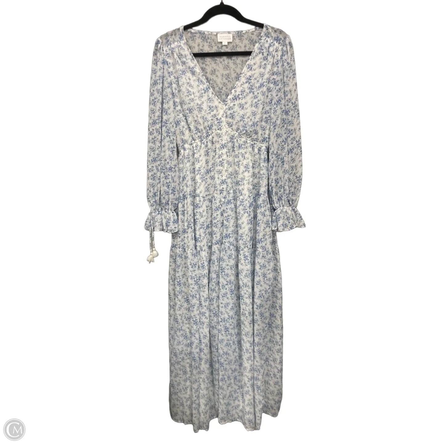 Dress Casual Maxi By Clothes Mentor In Blue & White, Size: S