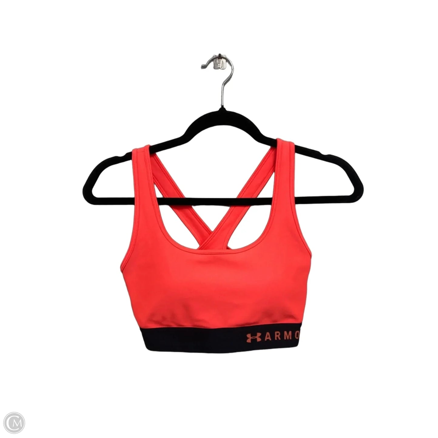 Athletic Bra By Under Armour In Black & Orange, Size: M
