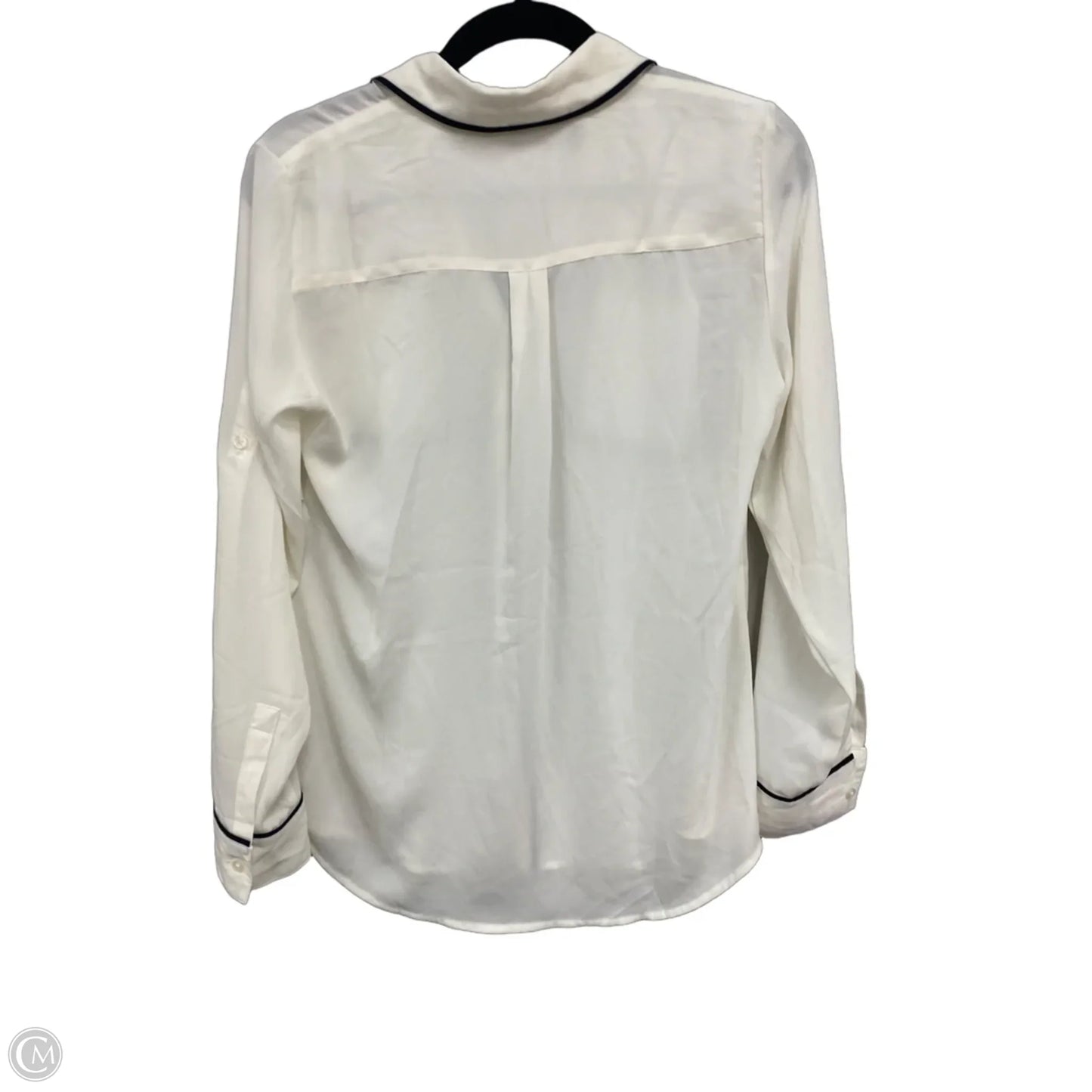 Blouse Long Sleeve By Express In Black & Cream, Size: M