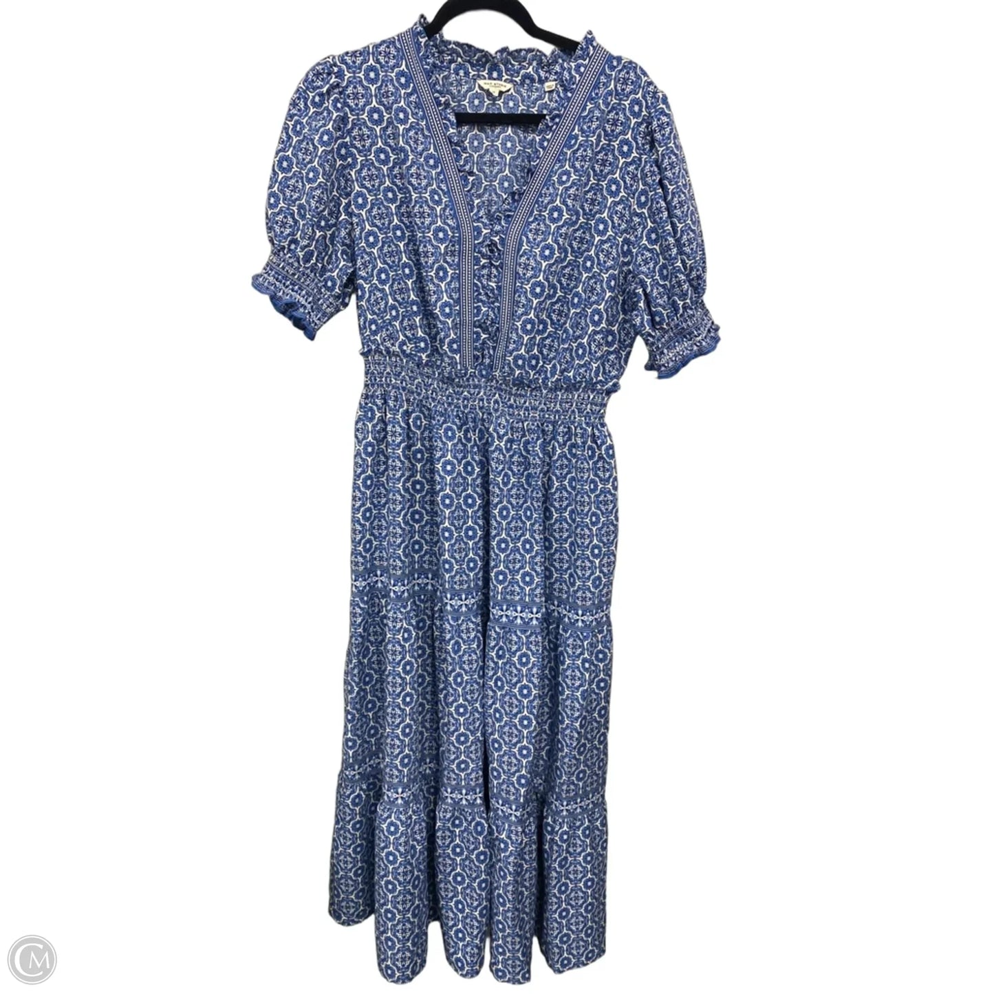 Dress Casual Maxi By Max Studio In Blue & White, Size: 1x
