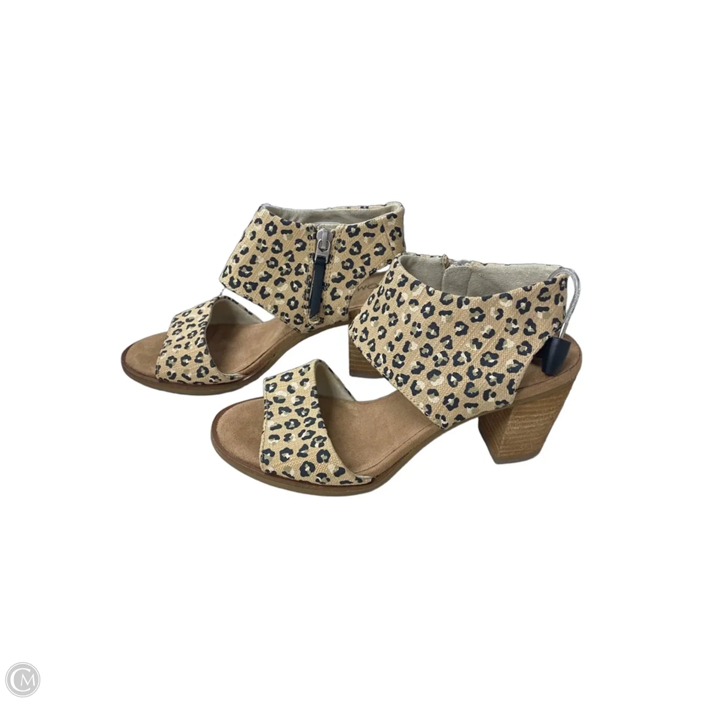 Sandals Heels Block By Toms In Black & Tan, Size: 6.5