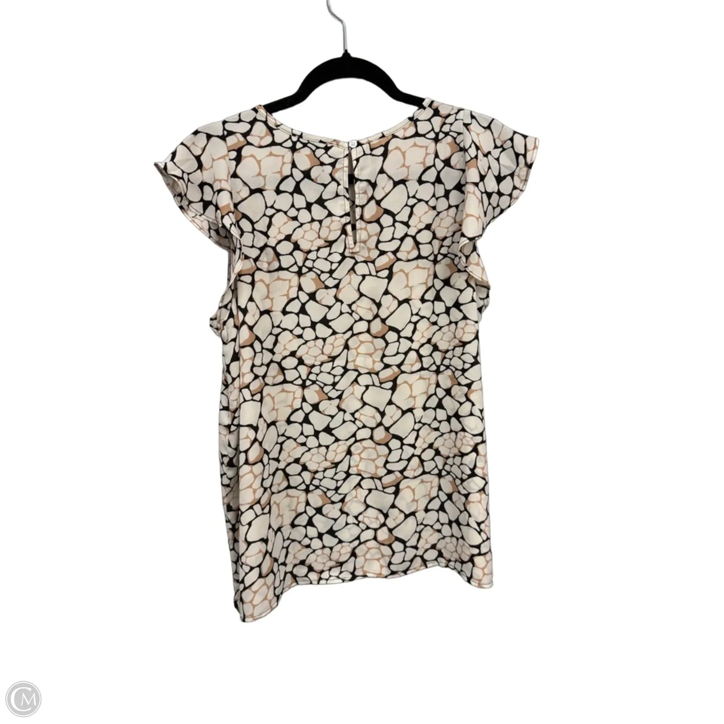 Top Short Sleeve By Loft In Black & Cream, Size: M