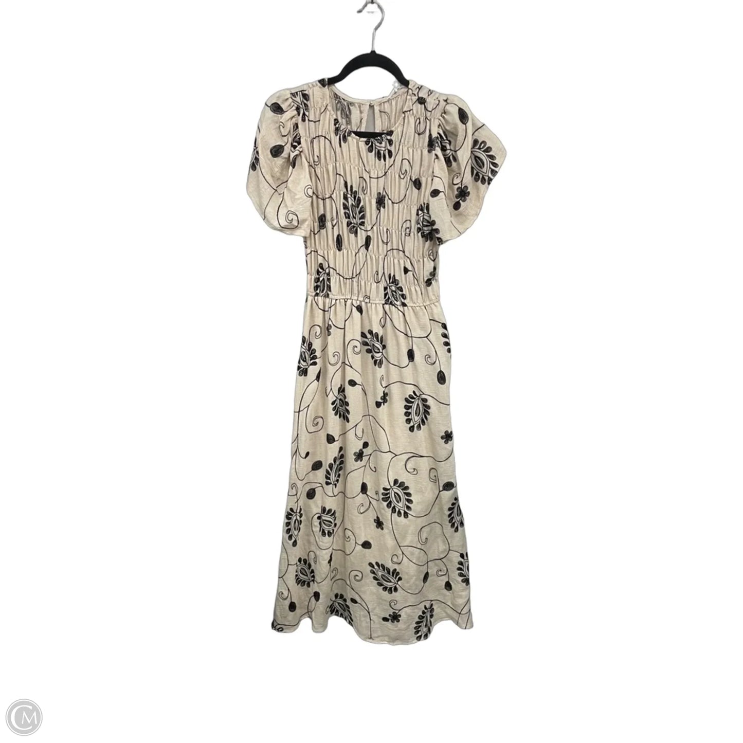 Dress Casual Midi By Clothes Mentor In Black & Tan, Size: M