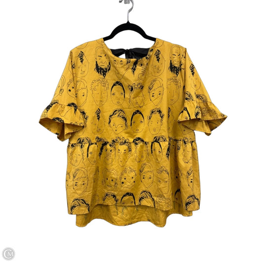 Top Short Sleeve By Clothes Mentor In Black & Gold, Size: 1x