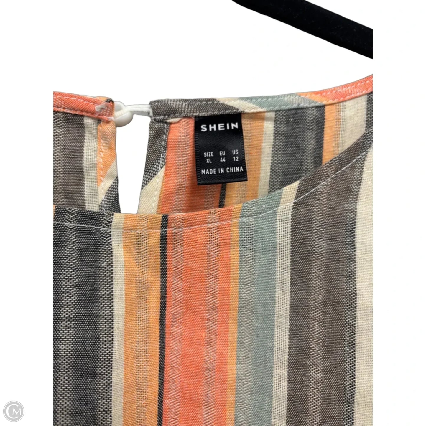 Top Short Sleeve By Shein In Orange & Tan, Size: Xl