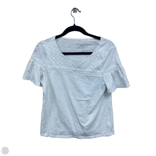 Top Short Sleeve By Talbots In White, Size: Mp