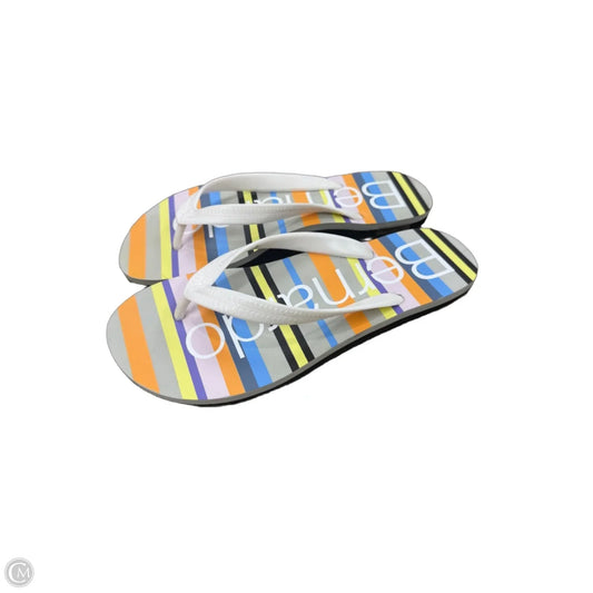 Sandals Flip Flops By Bernardo In White & Yellow, Size: 9