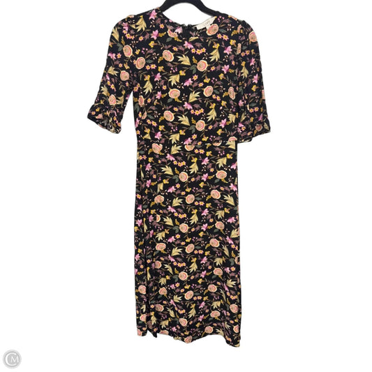 Dress Casual Midi By Loft In Black & Pink, Size: 0