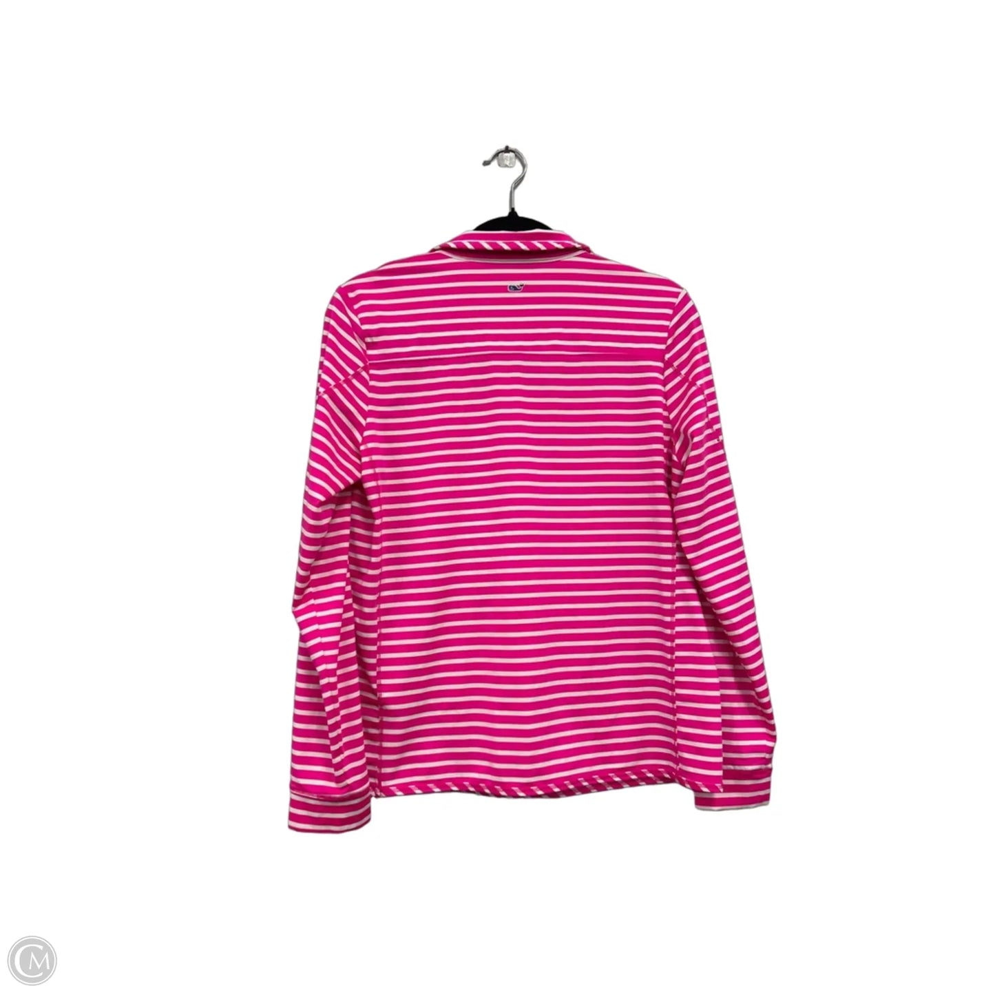Athletic Top Long Sleeve Collar By Vineyard Vines In Pink & White, Size: M
