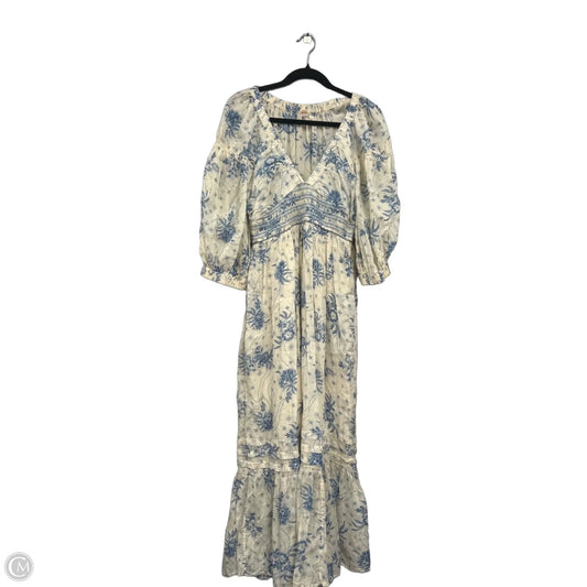 Dress Casual Maxi By Free People In Blue & Cream, Size: M