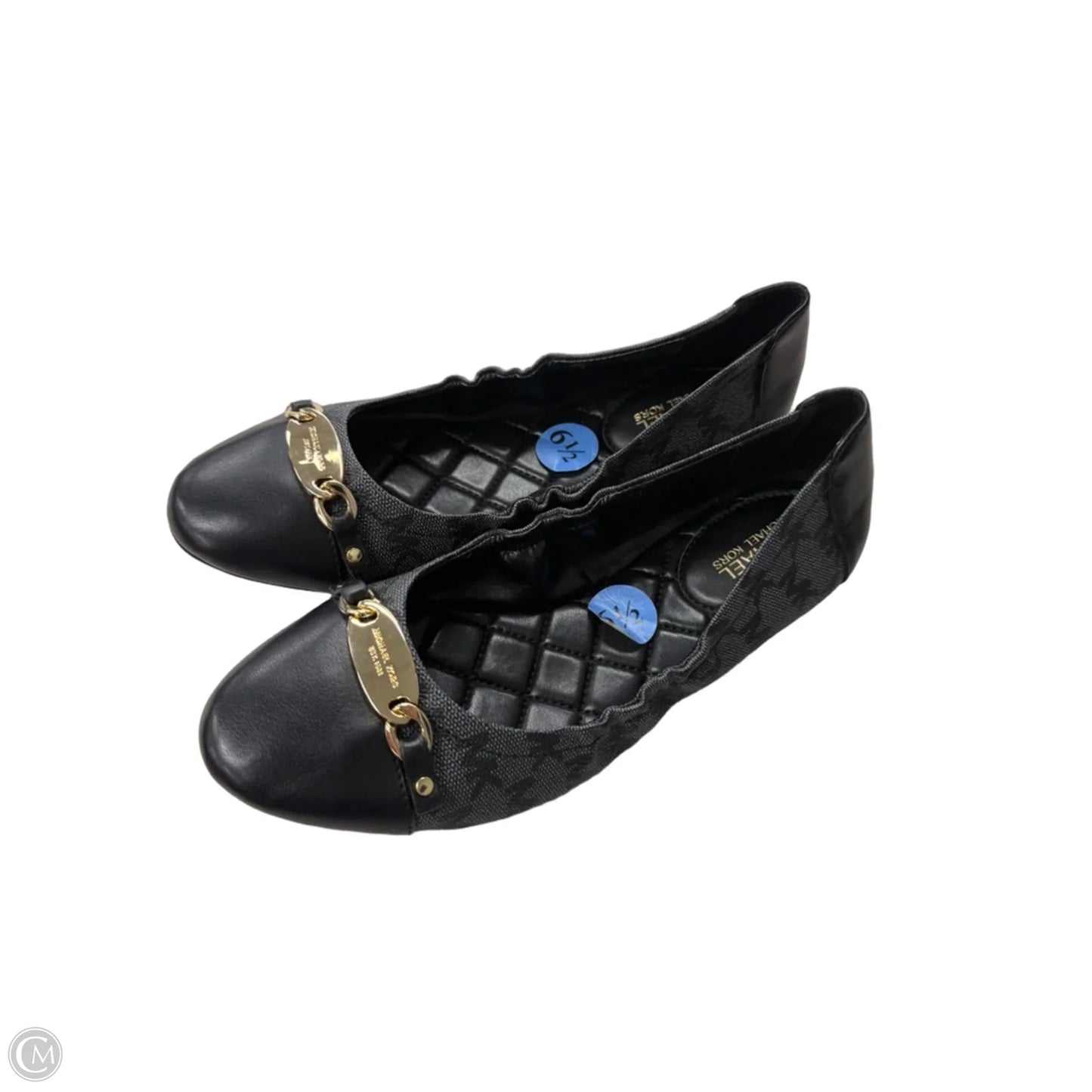 Shoes Flats By Michael By Michael Kors In Black & Gold, Size: 6.5