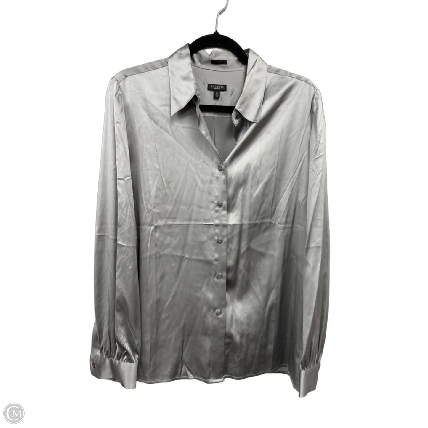 Blouse Long Sleeve By Talbots In Grey, Size: 16
