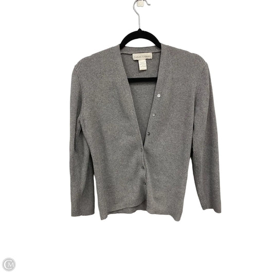 Sweater Cardigan By Casual Corner In Grey, Size: L