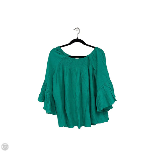 Top 3/4 Sleeve By Chicos In Green, Size: L
