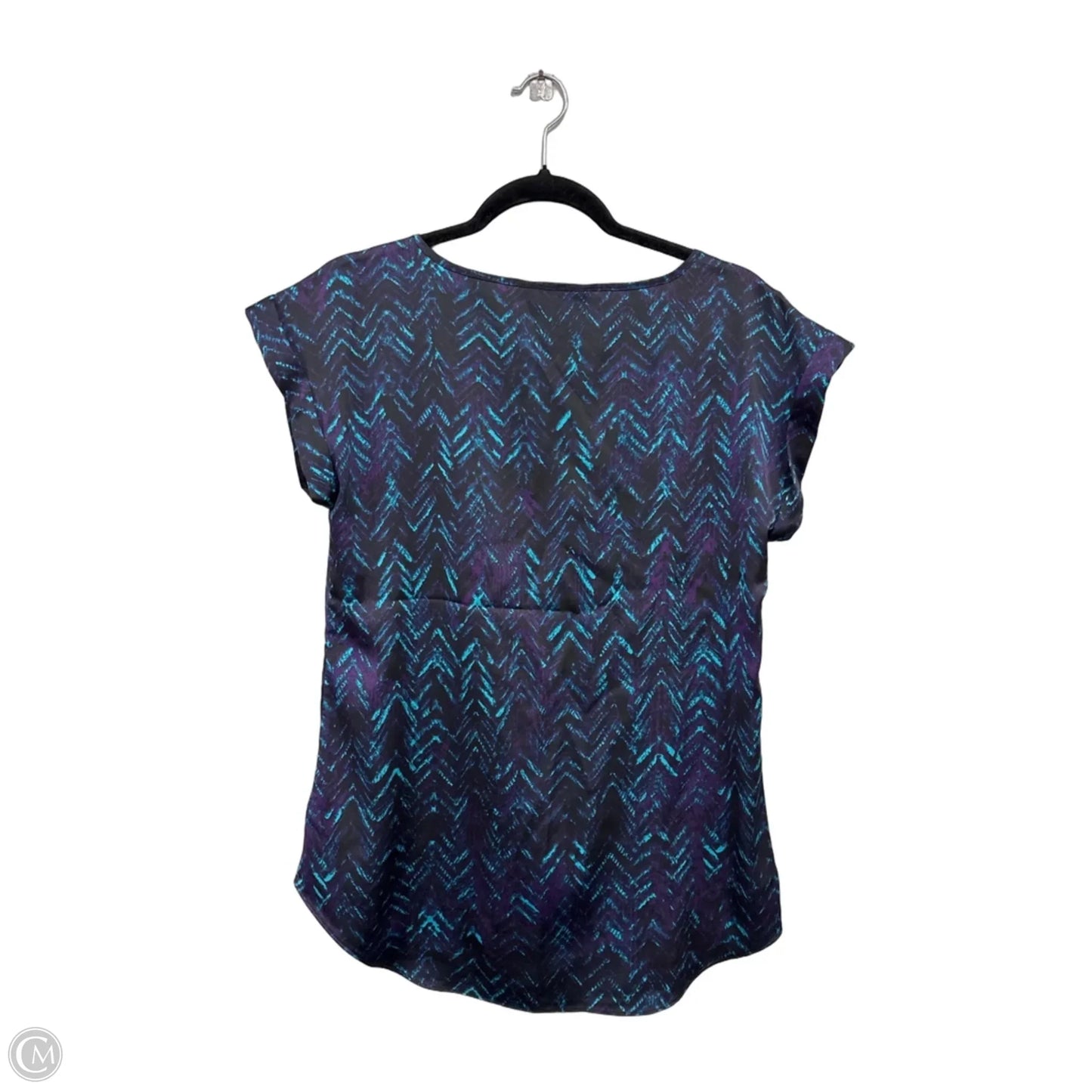 Top Short Sleeve By Express In Blue & Purple, Size: S