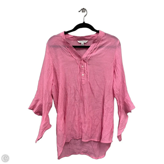 Top 3/4 Sleeve By Counterparts In Pink, Size: Xl
