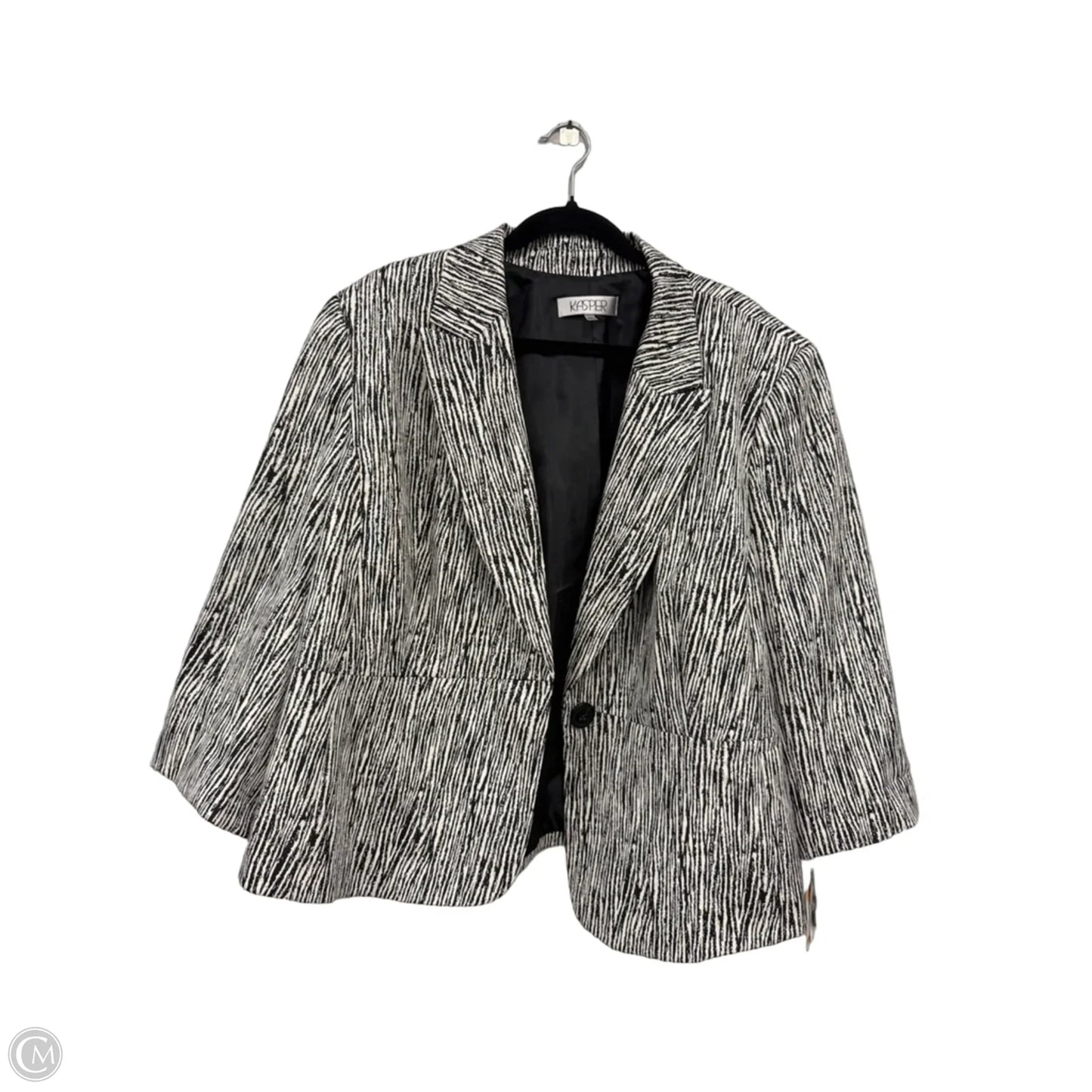 Blazer By Kasper In Black & White, Size: 3x