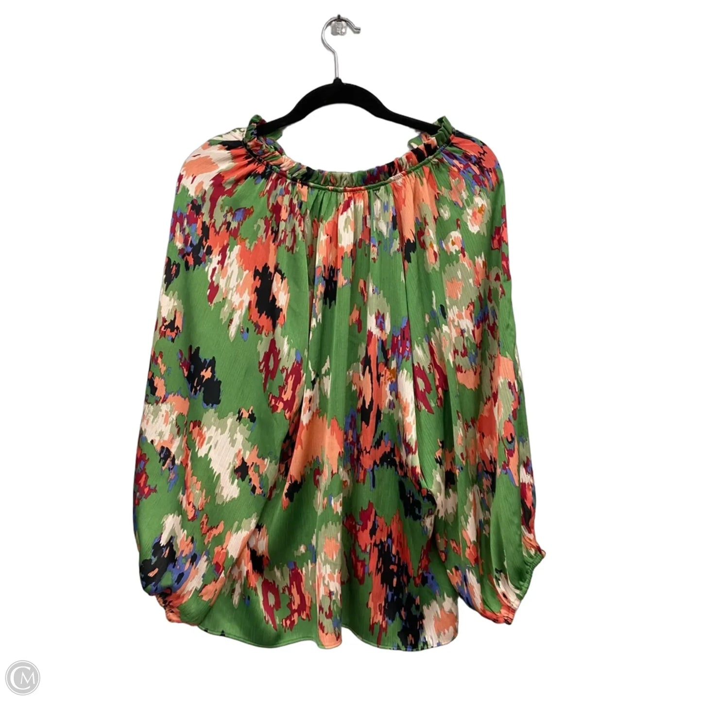 Top 3/4 Sleeve By Ee Some In Green & Orange, Size: M