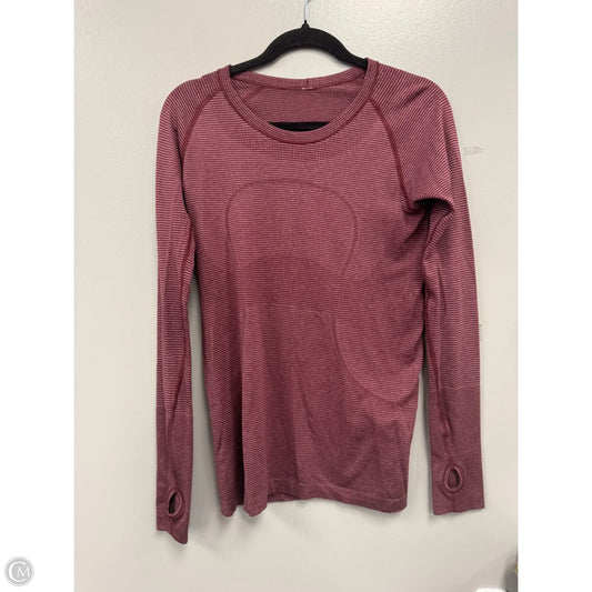 Athletic Top Long Sleeve Crewneck By Lululemon In Maroon, Size: M