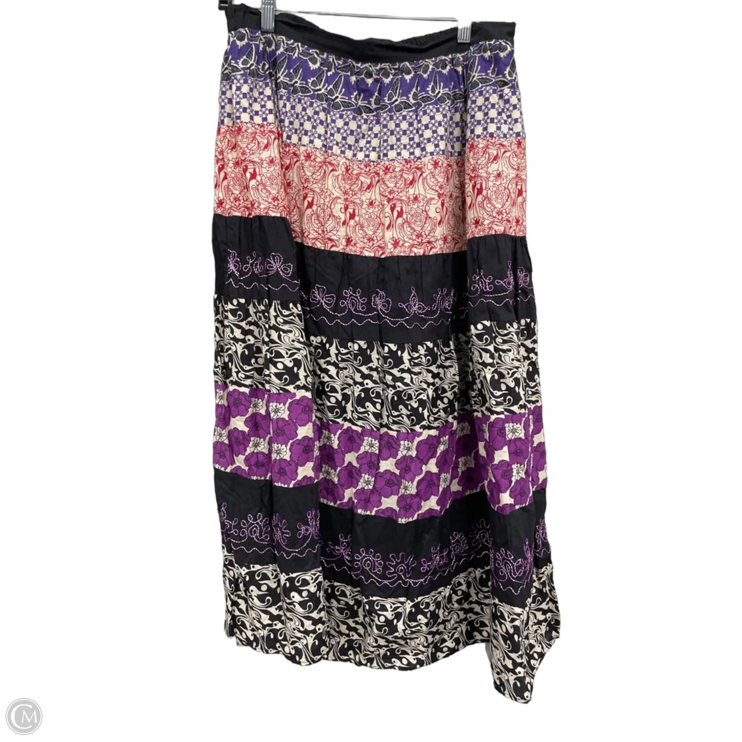 Skirt Maxi By Clothes Mentor In Black & Purple, Size: L