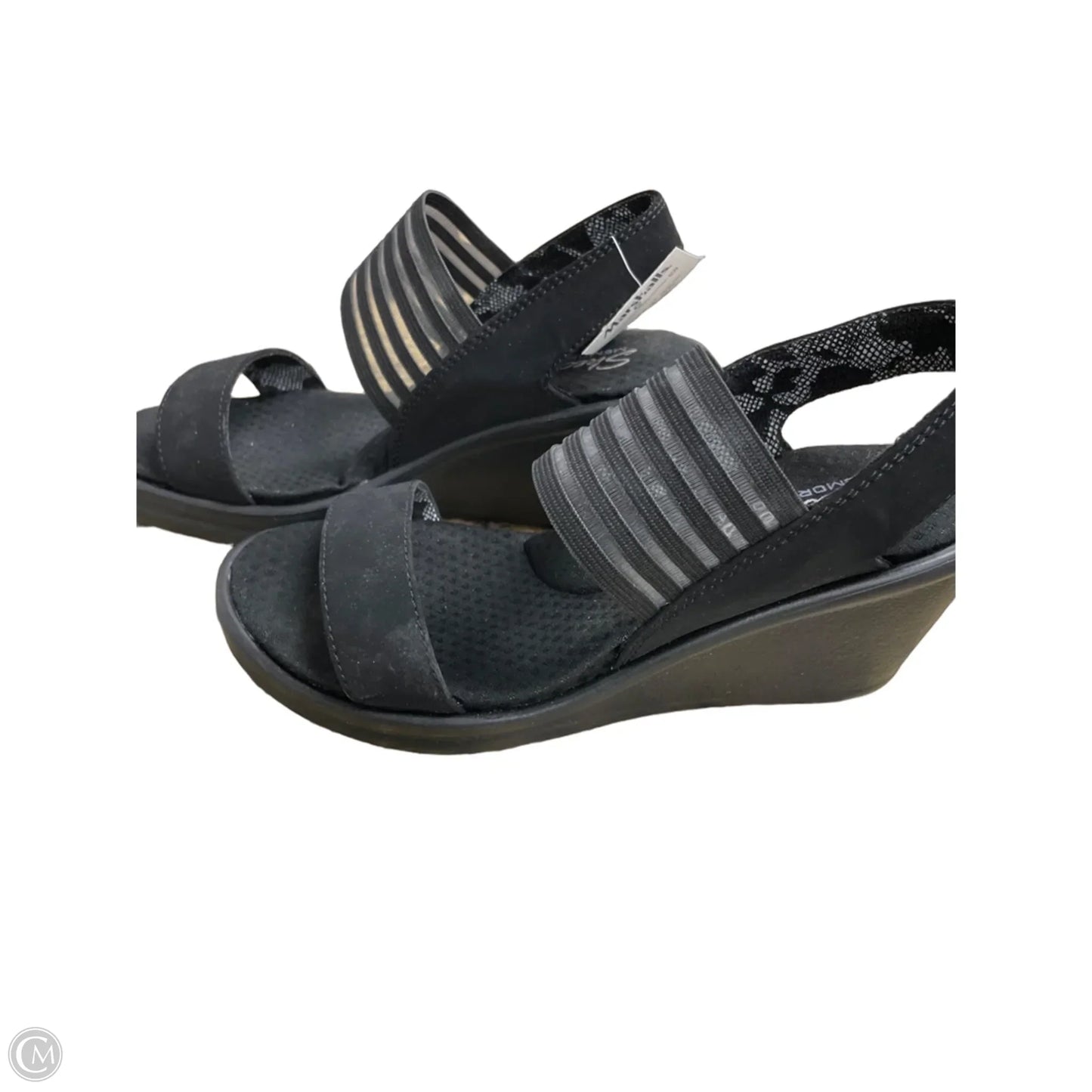 Sandals Heels Wedge By Skechers In Black, Size: 7
