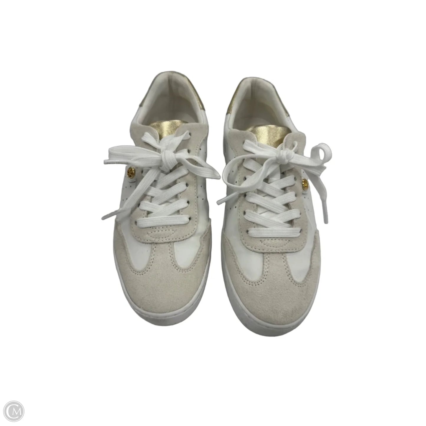 Shoes Sneakers By Michael By Michael Kors In Gold & White, Size: 6.5