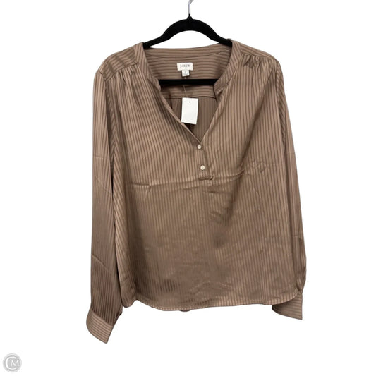 Blouse Long Sleeve By J. Crew In Tan, Size: L