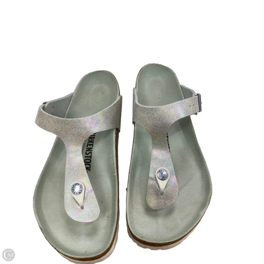 Sandals Flats By Birkenstock In Green, Size: 9