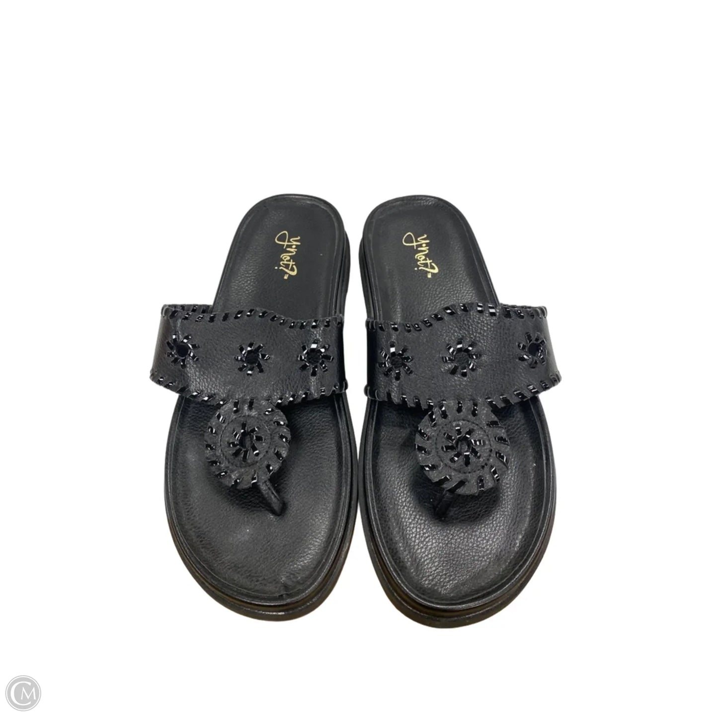 Sandals Flats By Clothes Mentor In Black, Size: 10