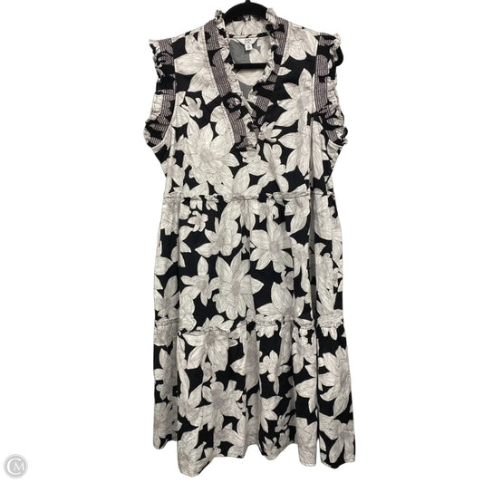 Dress Casual Midi By Crown And Ivy In Black & White, Size: Xl