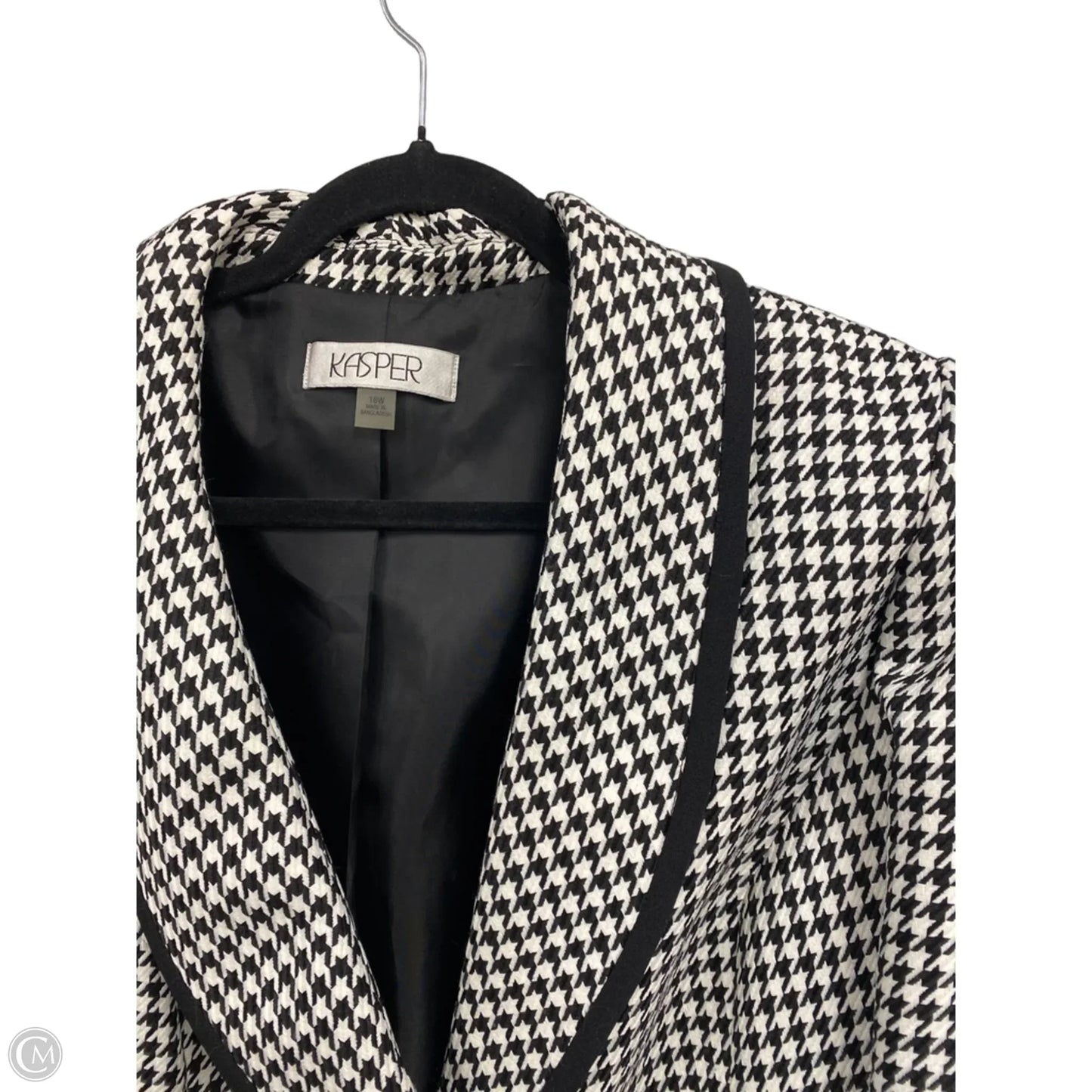 Blazer By Kasper In Black & White, Size: 18