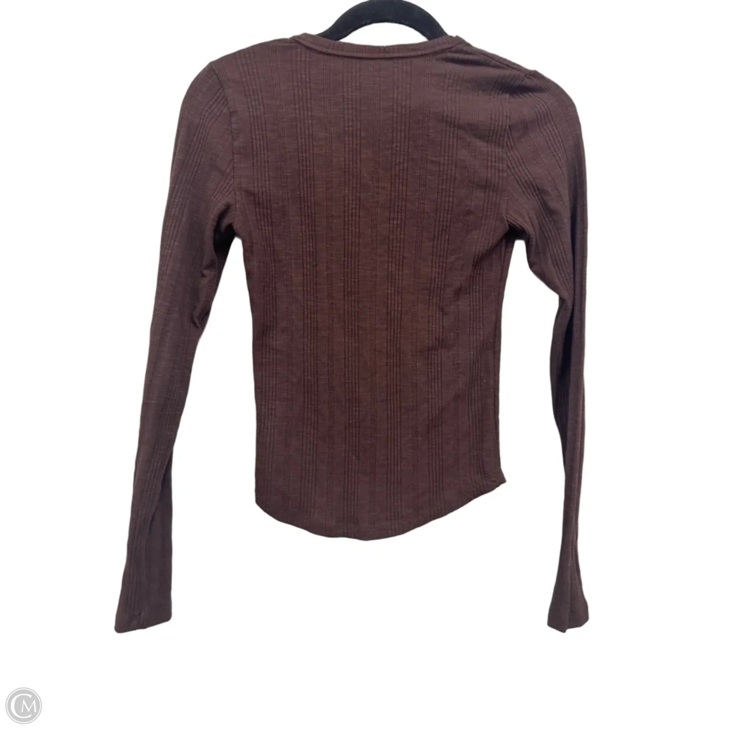 Top Long Sleeve Basic By American Eagle In Brown, Size: S