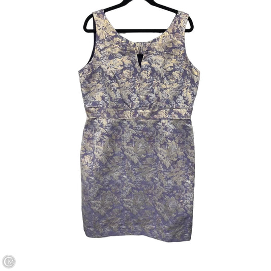 Dress Casual Midi By Tahari In Gold & Purple, Size: 16