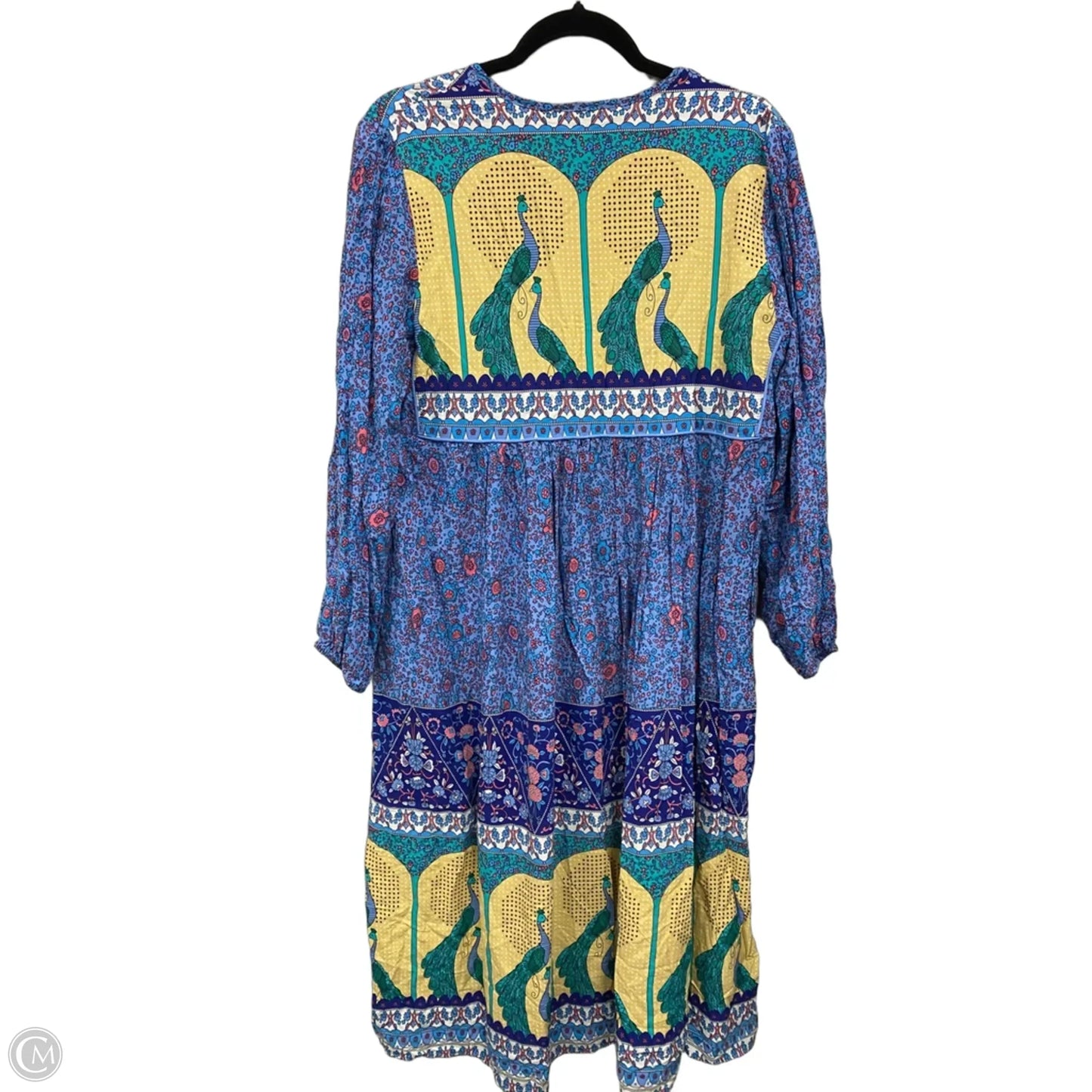 Dress Casual Midi By Clothes Mentor In Blue & Yellow, Size: L