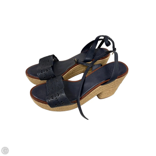 Sandals Designer By Tory Burch In Navy, Size: 11